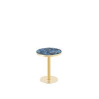BEISTELLTISCH Rund 60 cm mit Marmor-Optik DE-40038 Blau - Blau, Metall (60/60/74cm) - ComfortXL
