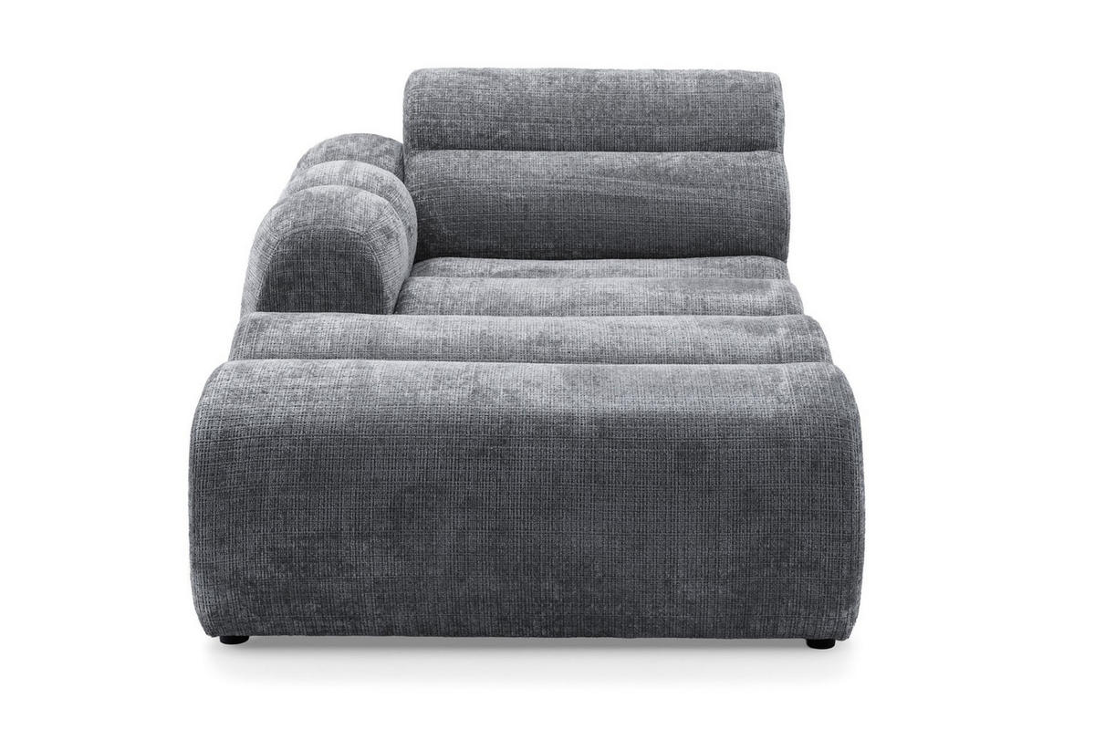 5-SITZER modulares Ecksofa VEER SET 2 Links, 379 x 175 cm, Chenille Webstoff Dunkelgrau - Dunkelgrau/Schwarz, Holz/Kunststoff (379/175cm) - Muffo