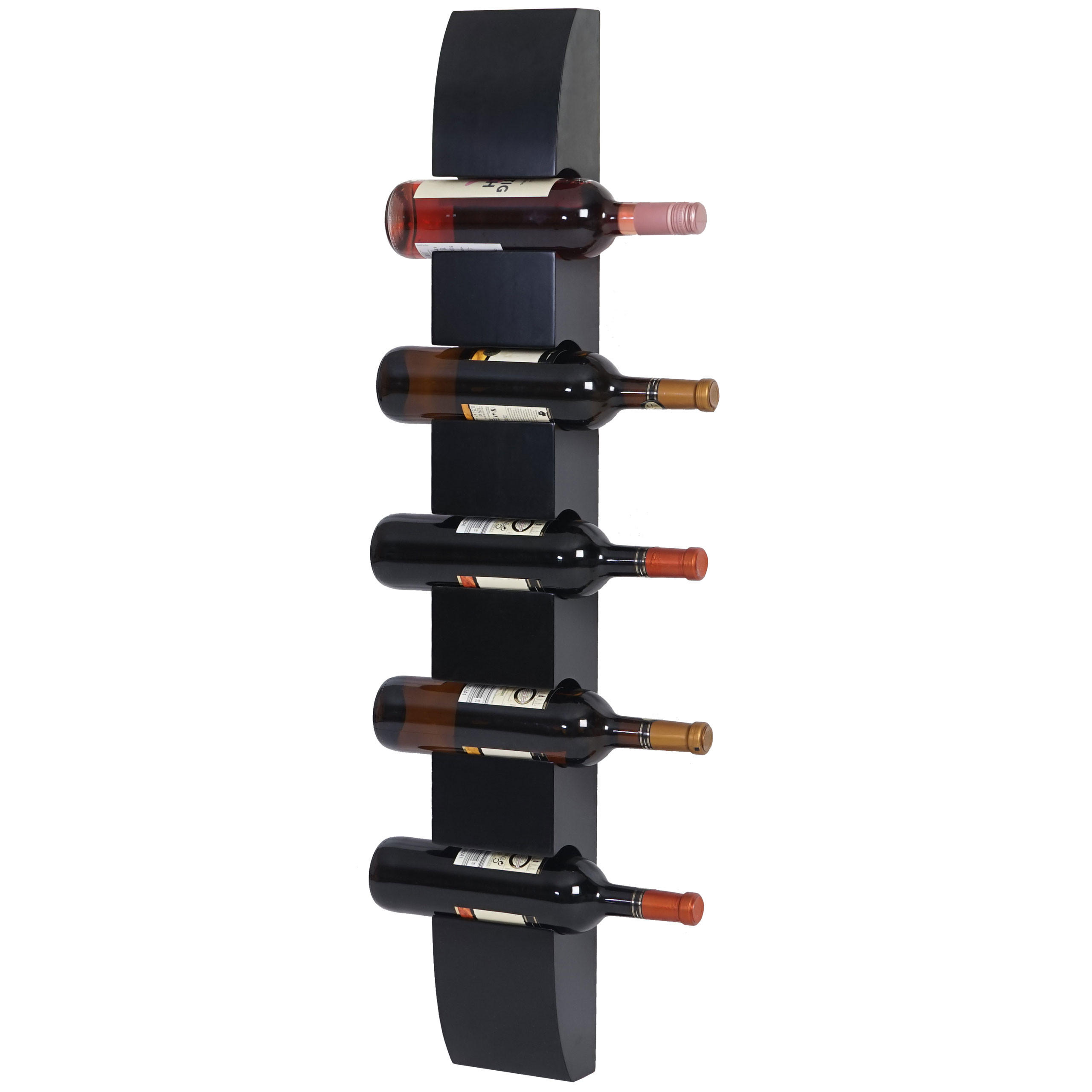 WEINREGAL MILLAU Schwarz - Schwarz, Holzwerkstoff (13/99/9cm) - MCW