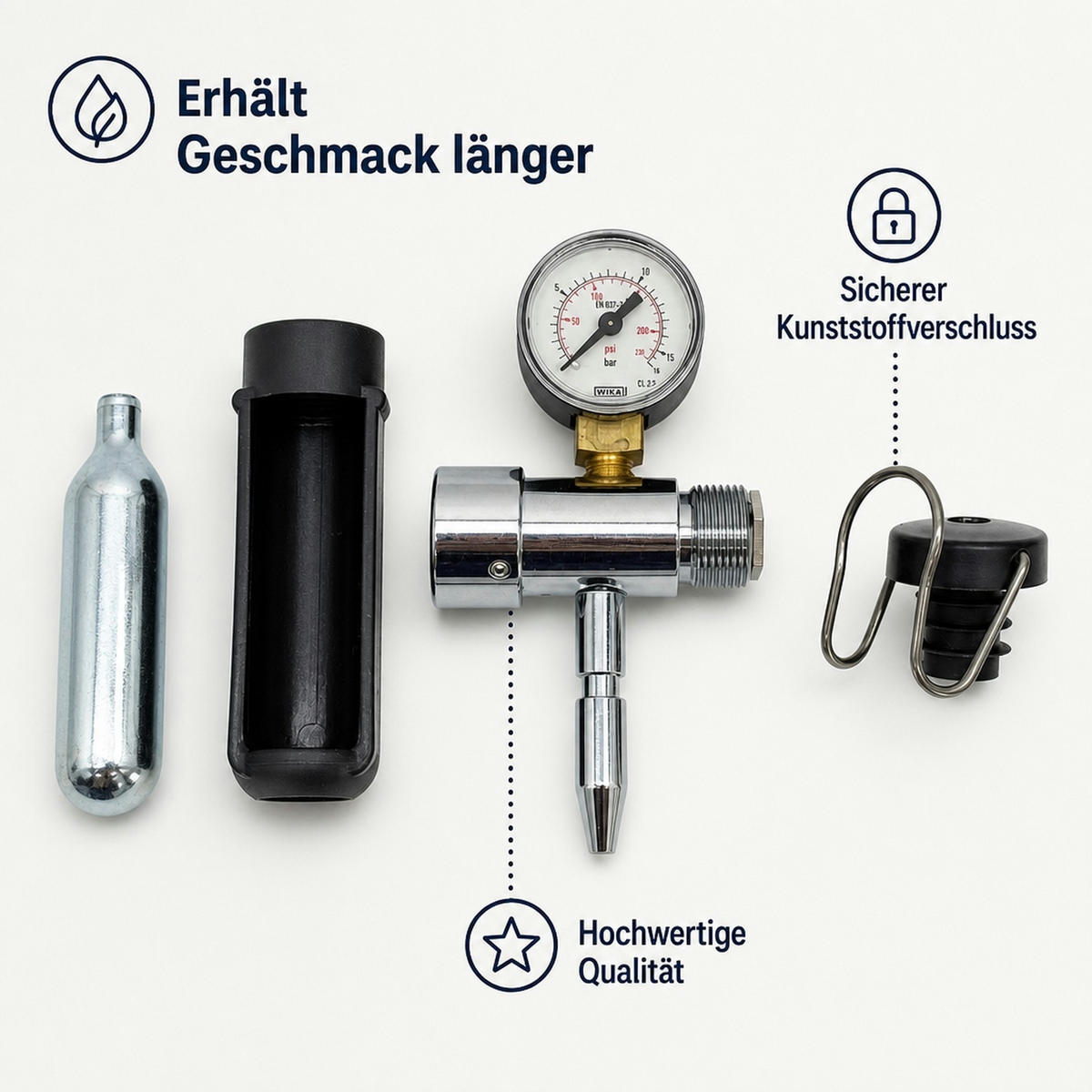 CHAMPAGNER Protector - Spezialkapsel für länger prickelnden Sekt & Schaumwein - Multicolor, Kunststoff (20/6/20cm) - ich-zapfe