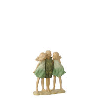 FIGUR KINDER SCHWESTERN + BRUDER - Grün, Glas/Naturmaterialien (5.5/16.5/13.5cm) - J-Line