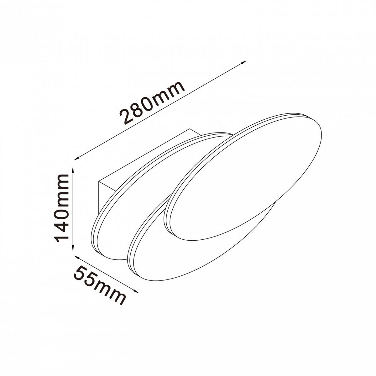 WANDLEUCHTE Lunar, Weiß, 26cm - Weiß, Metall (12.5/26/26cm) - KOSILUM