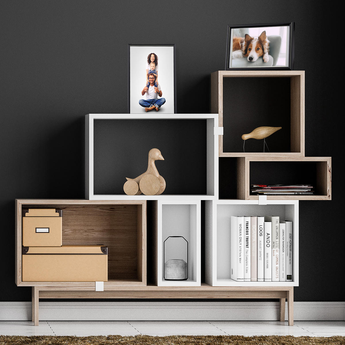 2XBILDERRAHMEN - Schwarz, Glas/Holzwerkstoff (16/21/2cm) - Relaxdays