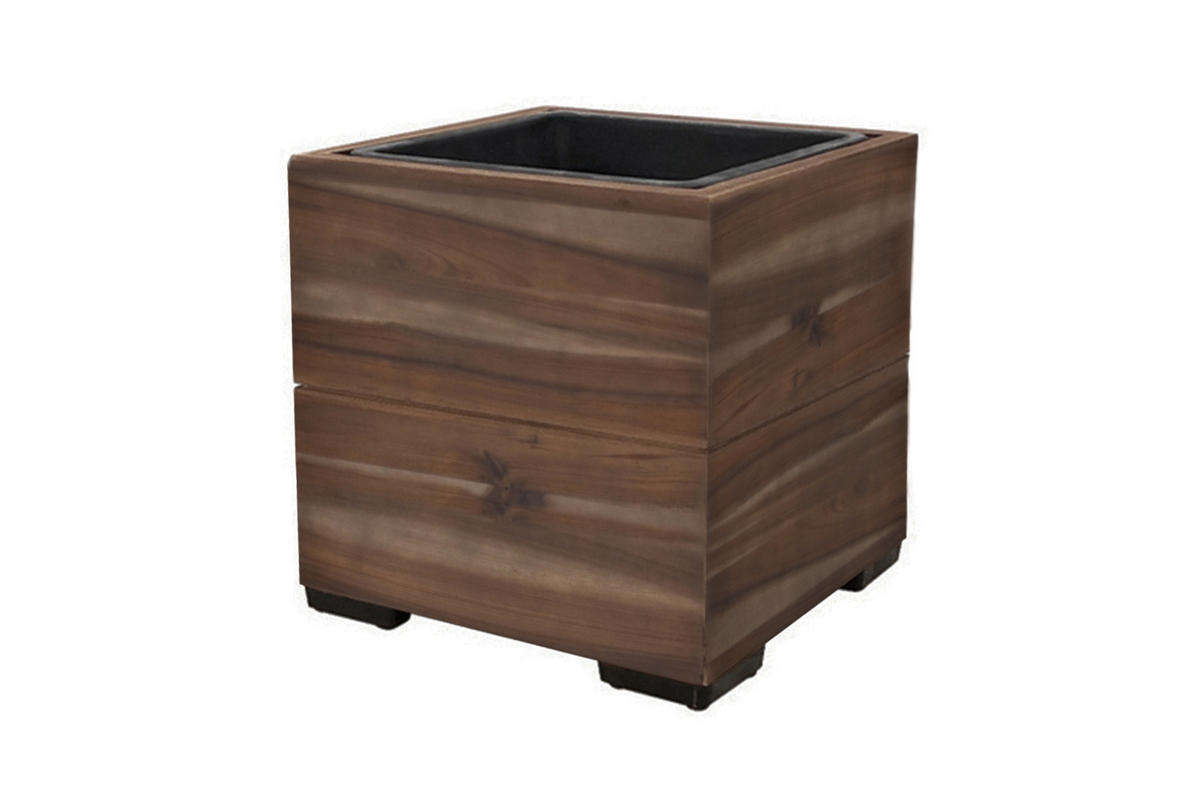 PFLANZKASTEN Colorado 1, 28x28 cm, Akazienholz, Braun - Dunkelbraun, Holz (28/28/28cm) - dasmöbelwerk