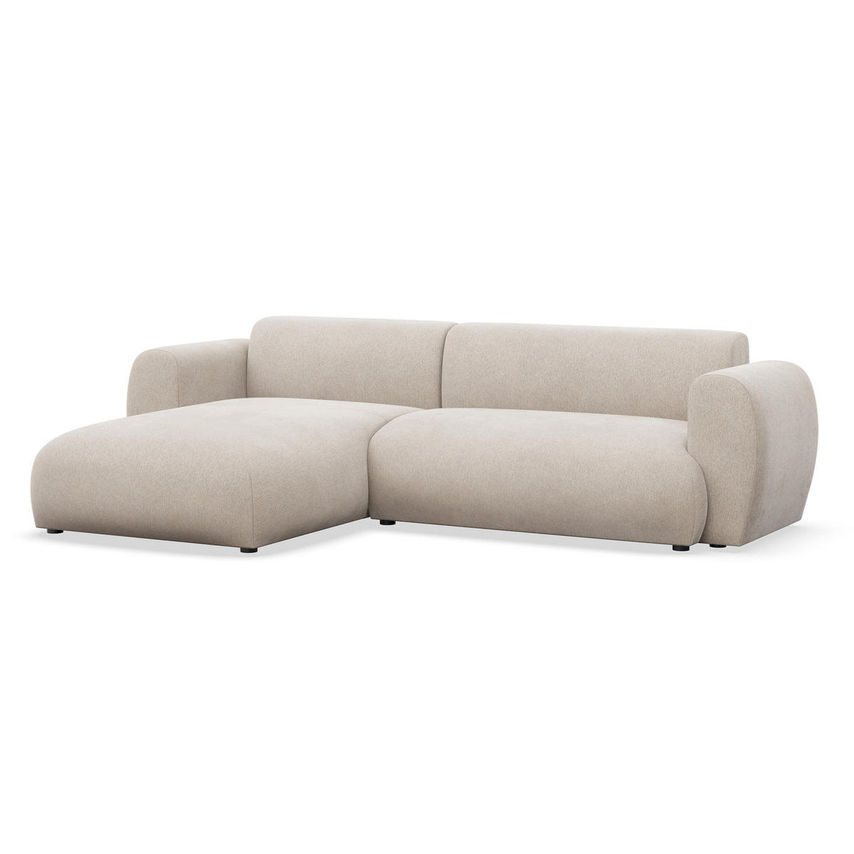 ECKSOFA Emia Beige links - Beige/Schwarz, Kunststoff/Textil (262/156cm) - Selsey