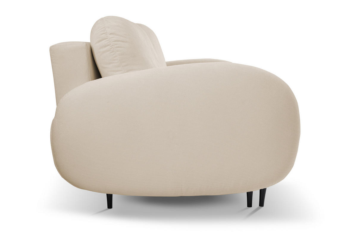 SOFA SOFT RunAgin Mit Schlaffunktion Und Bettkasten, PUR-Schaum, Schwarze Kunststofffüße, lose Rückenkissen, freistehend, 232x109x95 cm Beige - Beige, Holz/Textil (232/95/109cm) - DomoHome