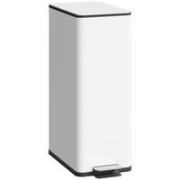 MÜLLEIMER Edelstahl Kunststoff Weiß - Weiß, Metall (37.2/57/21.5cm) - HOMCOM