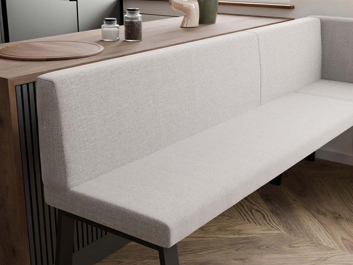 ECKBANK rechts MONO Y Webstoff glatt, 142/196 cm Beige - Beige, Textil/Metall (142/196cm) - Idohome