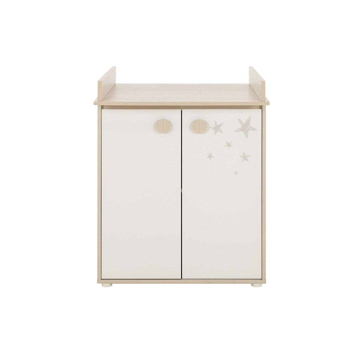 WICKELKOMMODE mit Wickelaufsatz Felix - Französische Herstellung - 77/70/96 cm - Apfelbaumfarben, Holzwerkstoff (70/96/77cm) - Calicosy