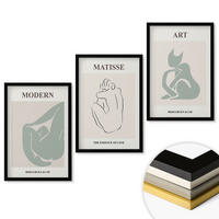 WANDBILDER 3er-Set - 40x60 cm Schwarzer Rahmen - Abstrakte Pastellfiguren - Schwarz, Kunststoff (40/60cm) - ArtPrintCave