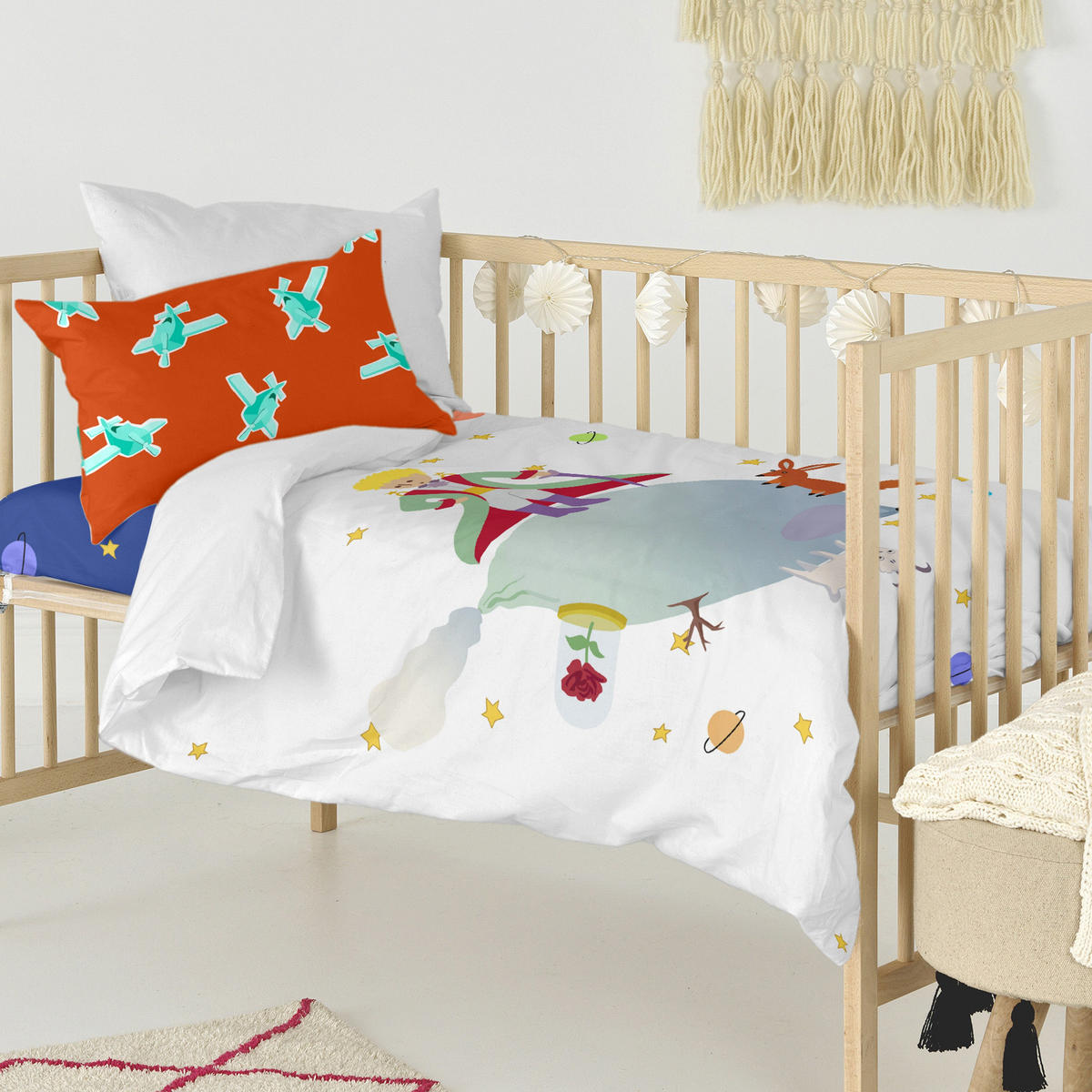 BETTBEZUG 2er-Set teiliges le petit prince 115x145 cm (kinderbett) mehrfarbig - Multicolor, Textil (115/145cm) - Happy Friday