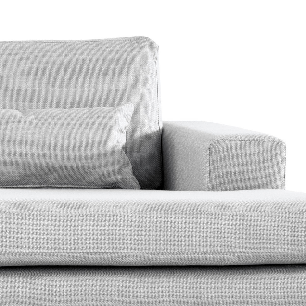 WOHNLANDSCHAFT mit Longchair - Eichefarben/Hellgrau, Eichenholz/Holz (371/81/219cm) - home24