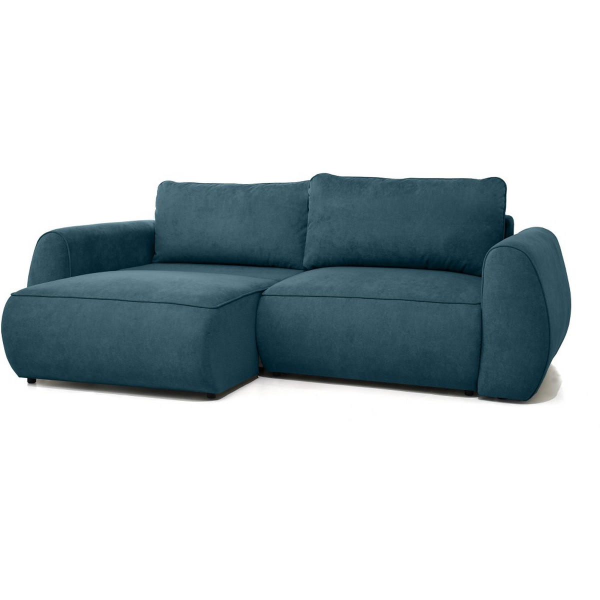 3-SITZER Schlafsofa Bravo mit Eckfunktion, mit zwei Bettkasten, Blau - Blau/Schwarz, Textil (257/96/110cm) - Beautysofa