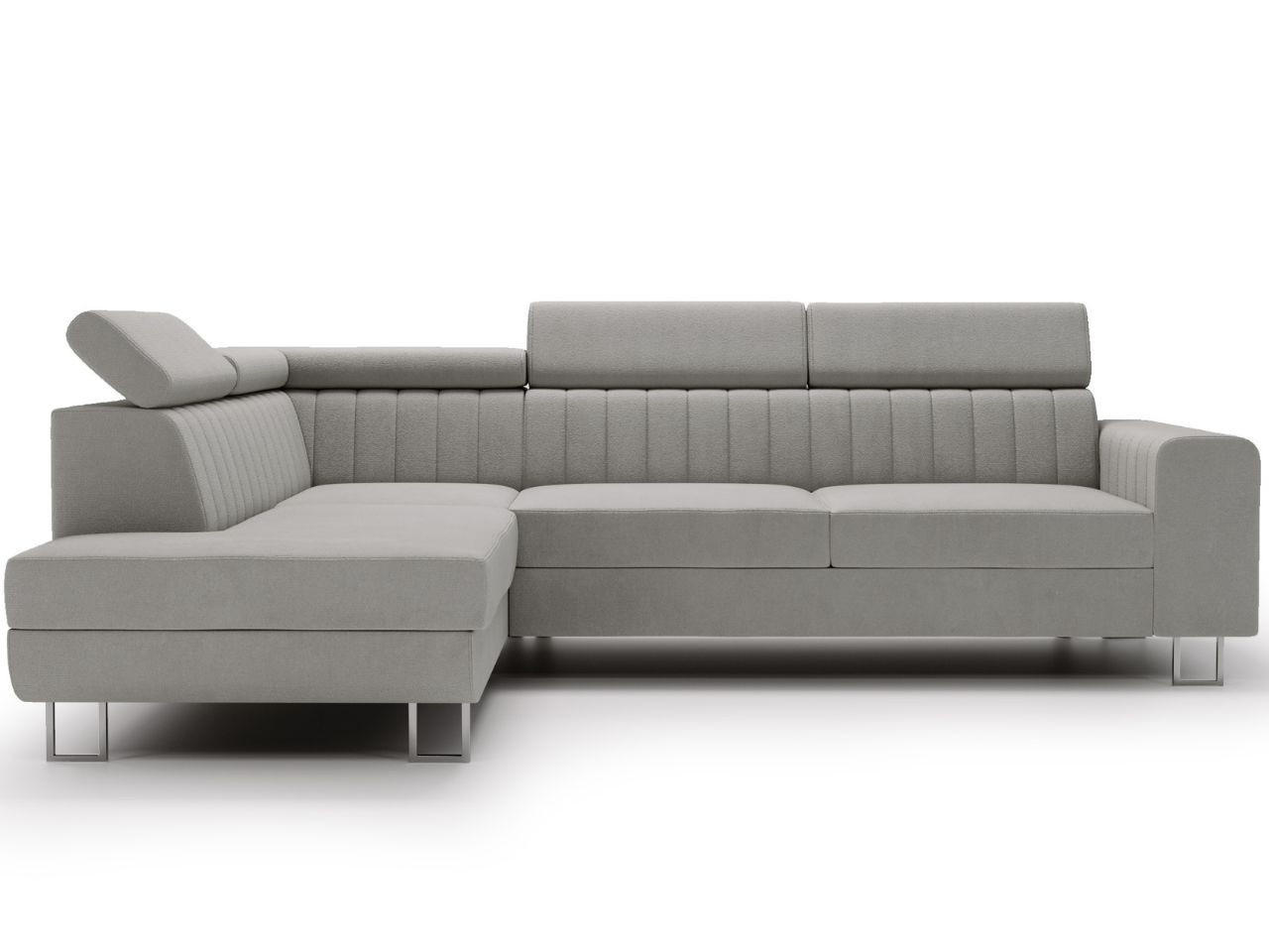 ECKSOFA Berona Grau Links - Grau, Holz/Textil (255/190cm) - Graingold