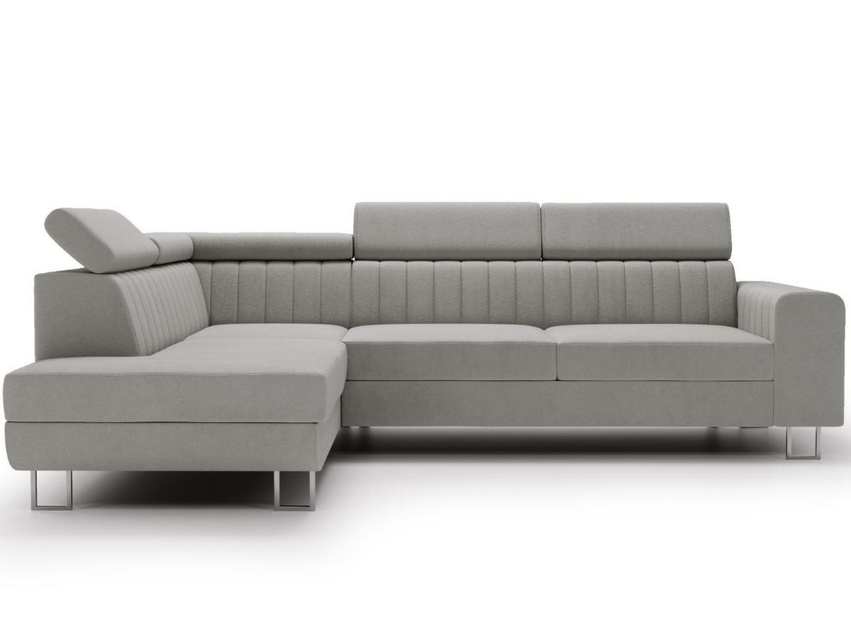 ECKSOFA Berona Grau Links - Grau, Holz/Textil (255/190cm) - Graingold