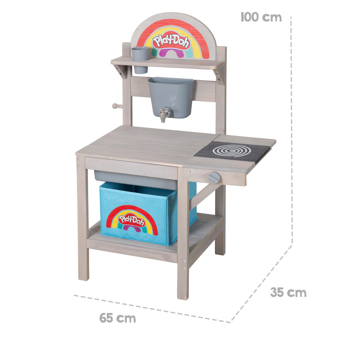 MATSCHKÜCHE roba x Play-Doh - Grau, Holz (65/35cm) - Roba