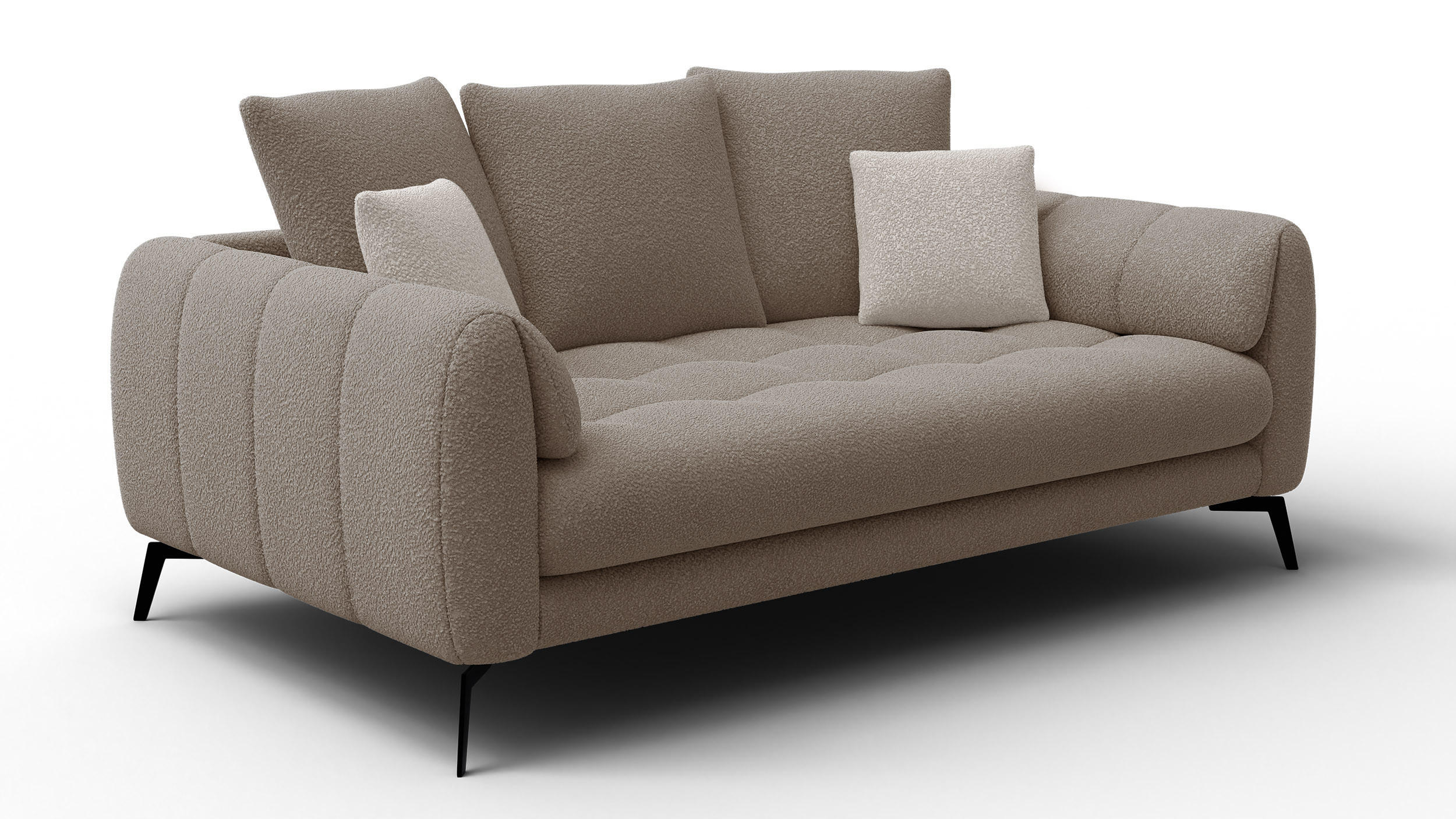 SOFA CALME 2,5-Sitzer, creme - Creme, Holz/Textil (199/92/108cm) - Courtois Laville