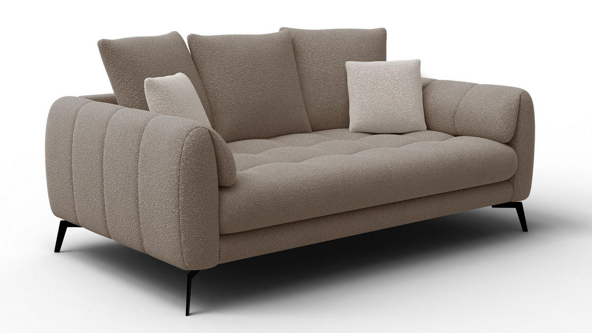 SOFA CALME 2,5-Sitzer, creme - Creme, Holz/Textil (199/92/108cm) - Courtois Laville
