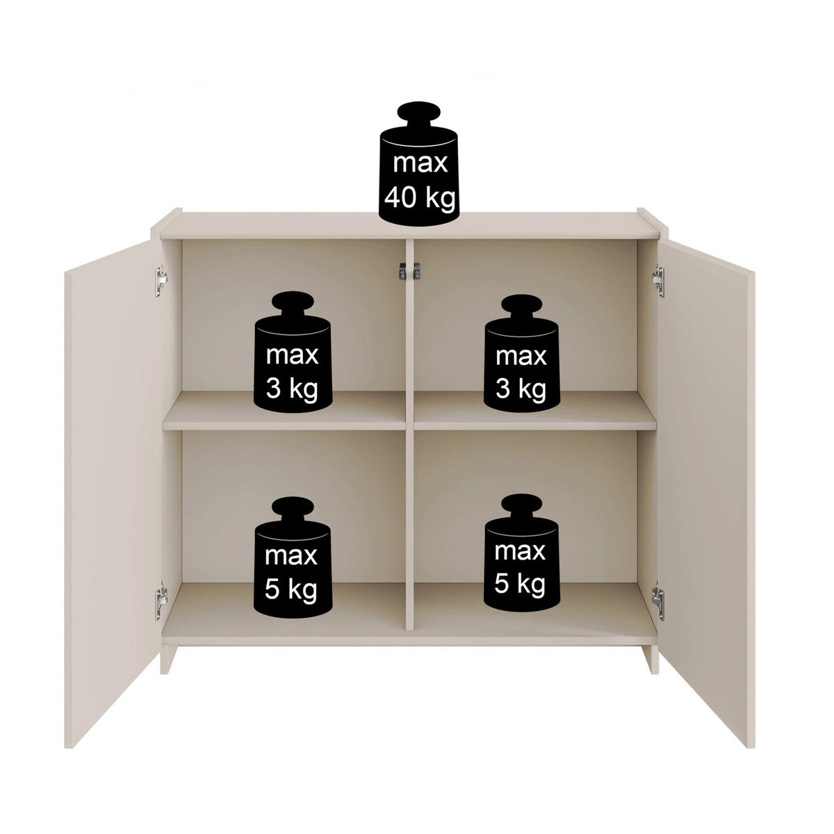 KOMODA Magro kašmír 103 cm - šedohnědá, kompozitní dřevo (103.4/84/39cm) - Selsey