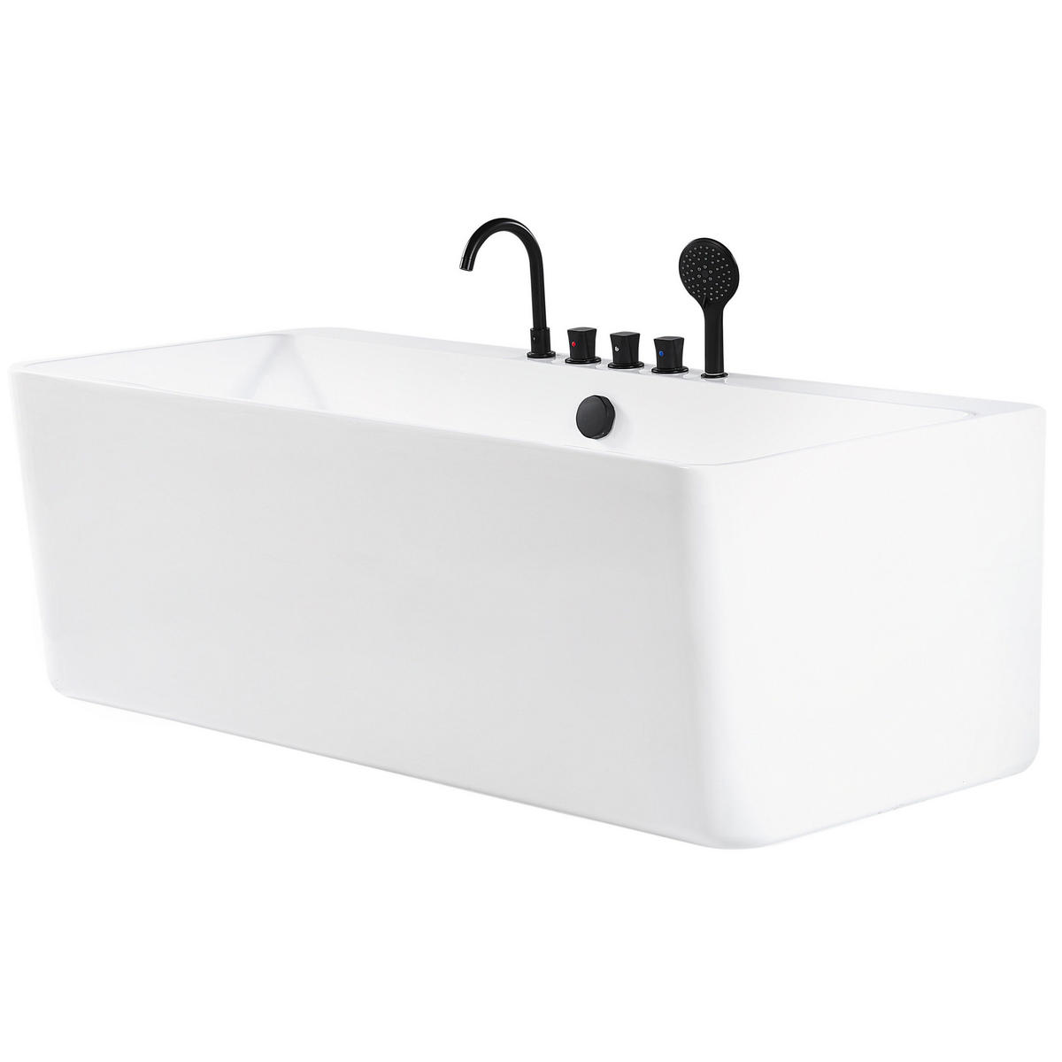 BADEWANNE 75x170x58 cm weiß Quatre - Weiß, Kunststoff (75/58/170cm) - Beliani