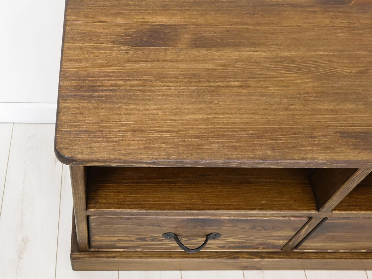 TV-SCHRANK aus Massivholz Rustyk 1 - Dunkelbraun/Schwarz, Holz (152/56/45cm) - Seart