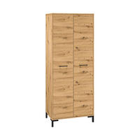 KLEIDERSCHRANK – 80 cm – Nevio – Schwarz / Eichefarben – KS-017 - Eichefarben/Schwarz, Holzwerkstoff (80/200/51cm) - hi-markt