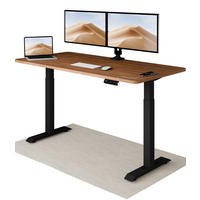 SCHREIBTISCH Elektrisch Höhenverstellbarer HomeOne 160x80cm Schwarz/Walnuss mit Memory-Funktion, Anti-Kollisions Technologie - Walnussfarben/Schwarz, Holzwerkstoff (80/160/72cm) - Desktronic