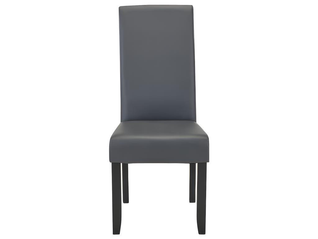 STUHL 2er-Set - Kunstleder - Grau - ROVIGO - Grau, Leder (63/107/47cm) - Vente-Unique