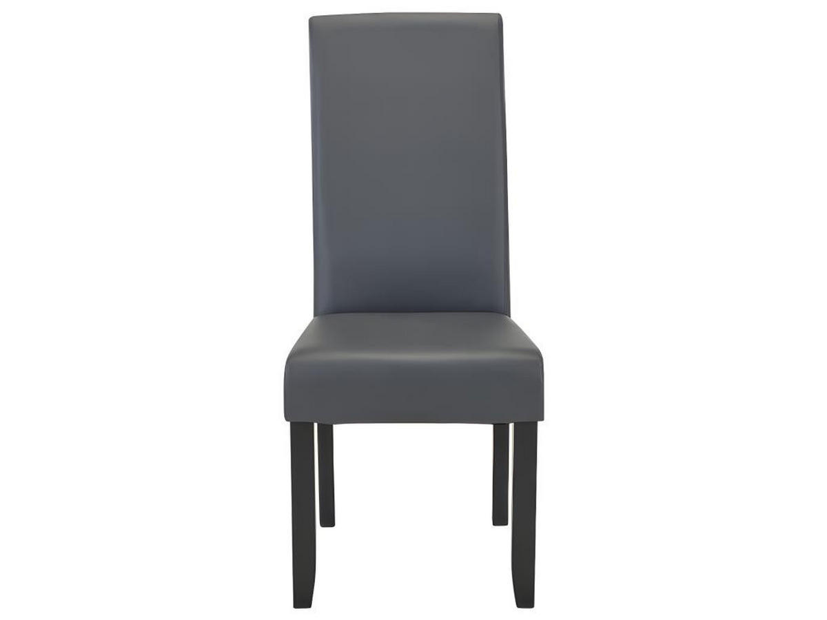 STUHL 2er-Set - Kunstleder - Grau - ROVIGO - Grau, Leder (63/107/47cm) - Vente-Unique