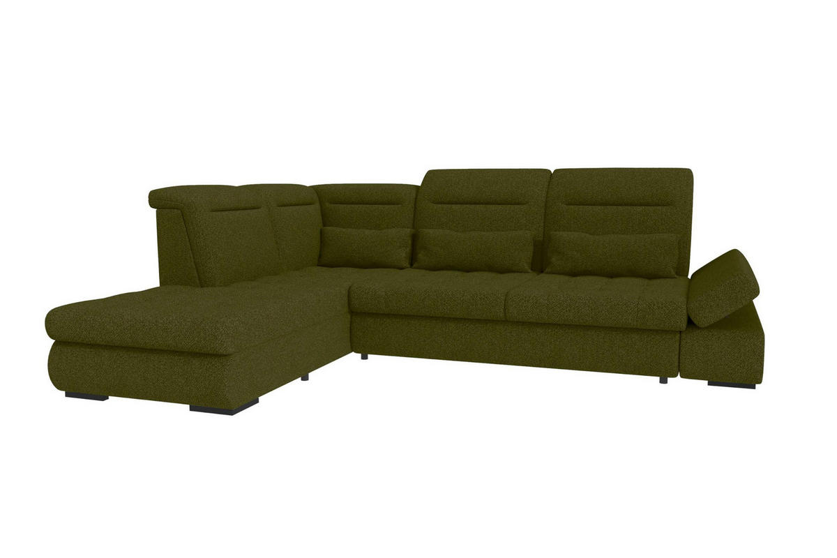 ECKSOFA Toscana Strukturstoff inkl. Schlaffunktion - Grün, Textil (227/279cm) - 99rooms