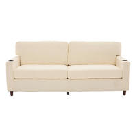 2-SITZER-SOFA aus Chenille 203x77,5x86 cm Beige mit USB-C, LED-Beleuchtung, Getränkehaltern und Seitentaschen - Beige, Textil (77.5/86/203cm) - Modfu