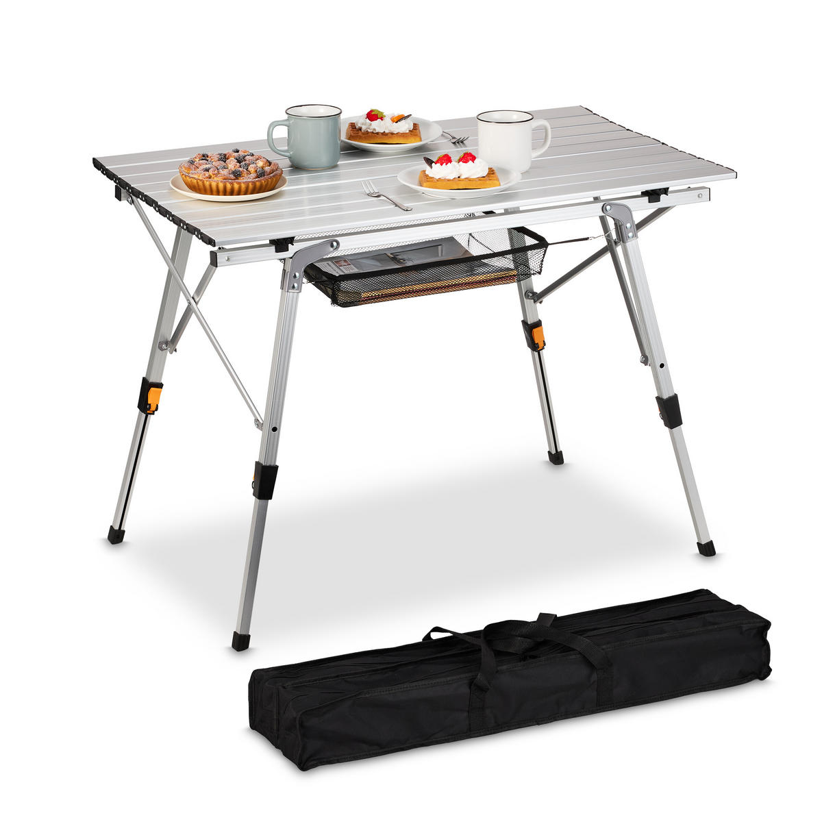 KLAPPTISCH - Silberfarben, Metall (51/90/65.5cm) - Relaxdays