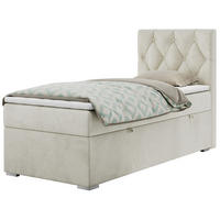 BOXBETT ALDA 90/200 Beige Velvet - H4 - Rechts Seite - Beige, Holz/Textil (90/200cm) - MKS