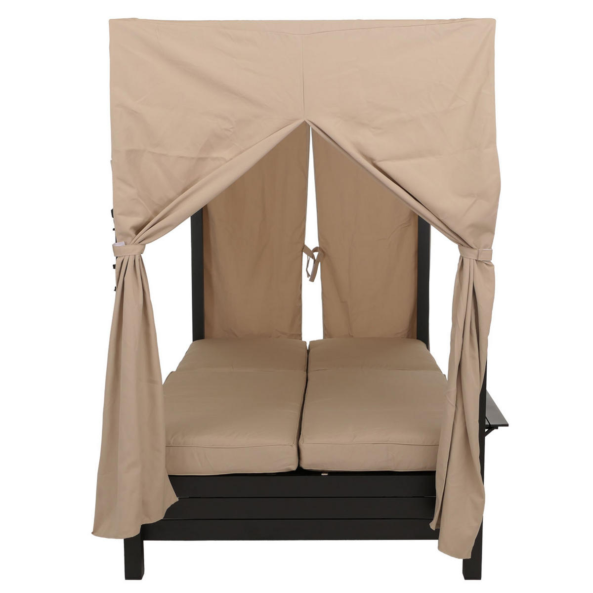 LOUNGE-GARTENLIEGE Schwarz - Schwarz, Textil (126/193/204cm) - MCW