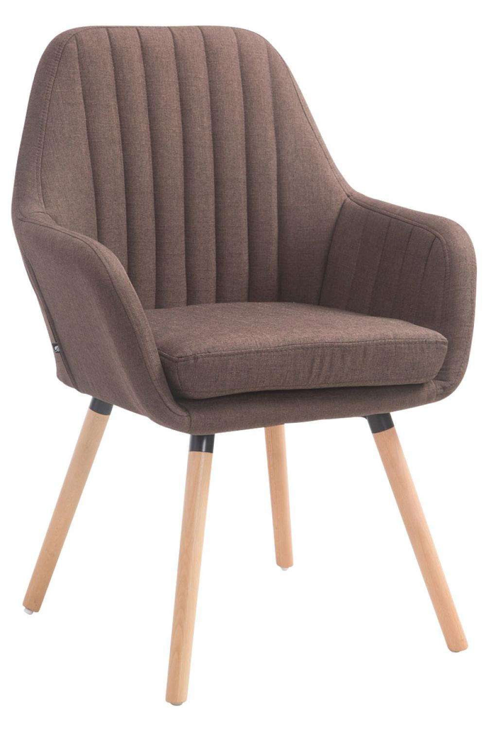 ARMLEHNENSTUHL Stoff braun - Eukalyptusholzfarben/Braun, Holz/Textil (67/93/58cm) - CLP