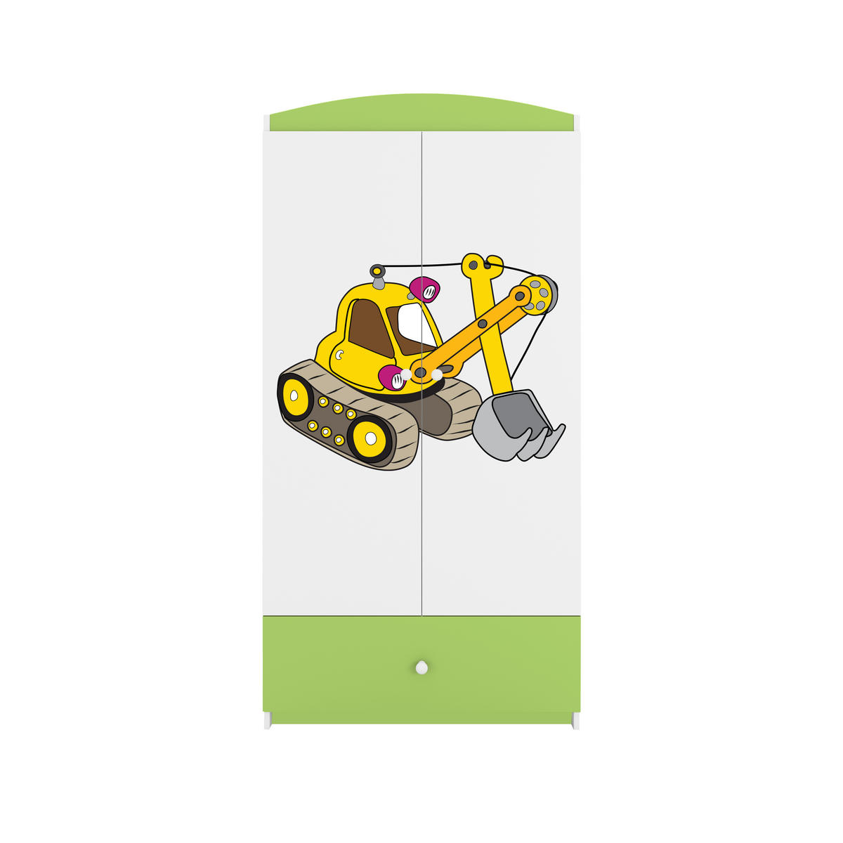 KINDERKLEIDERSCHRANK Excavator 90/175/52 - Grün, Holzwerkstoff (90/175/52cm) - Kocot Kids