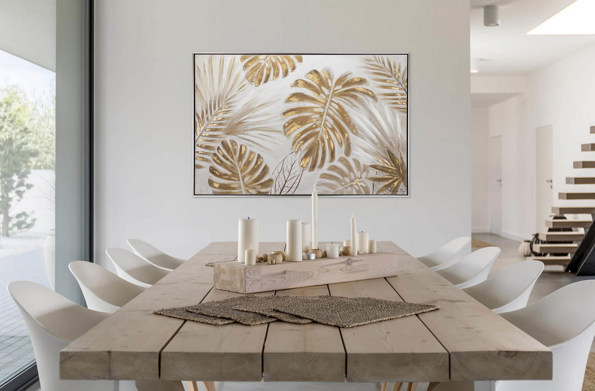 ACRYLBILD HANDGEMALT Gold 122/82 cm - Goldfarben/Braun, Textil (122/82cm) - KUNSTLOFT