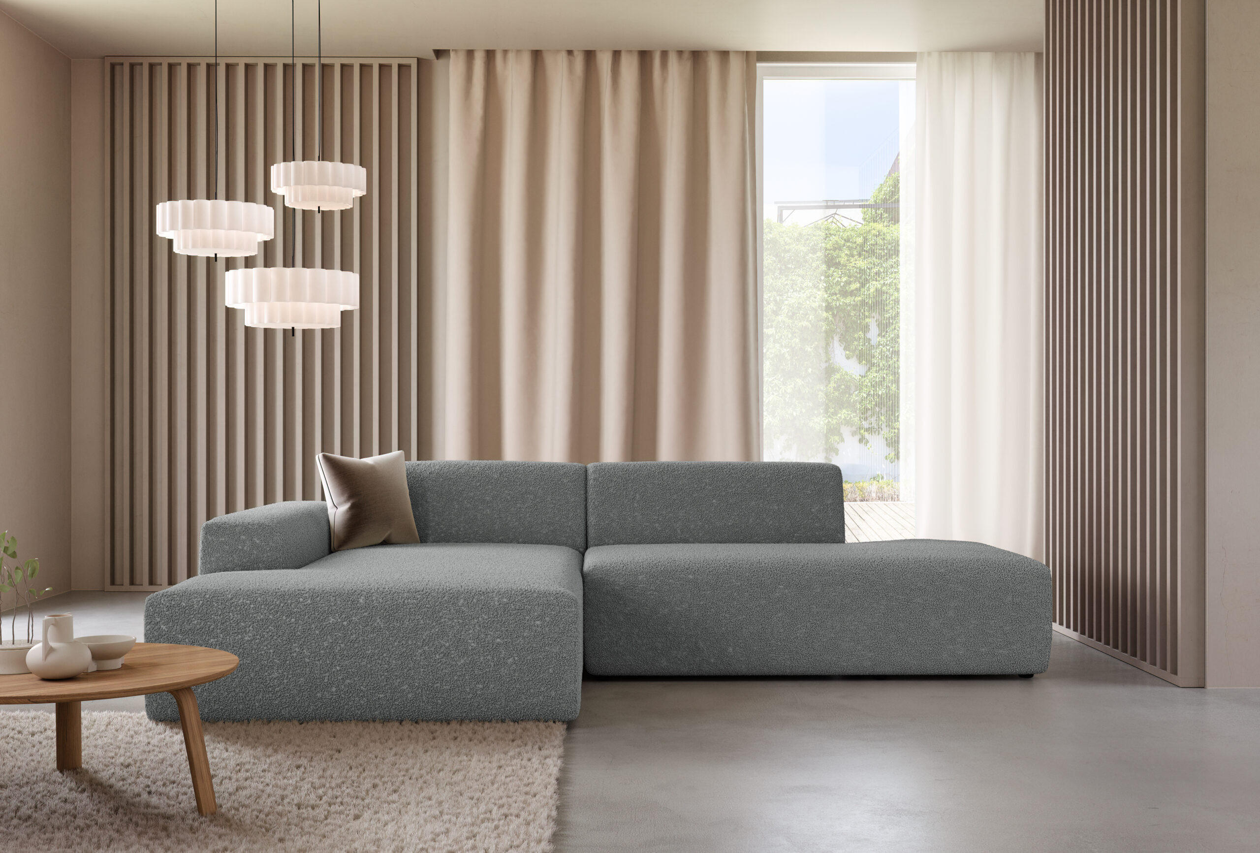 ECKSOFA Modular Premium Grau - Schwarz/Grau, Holz/Holzwerkstoff (280/190cm) - Furnisell