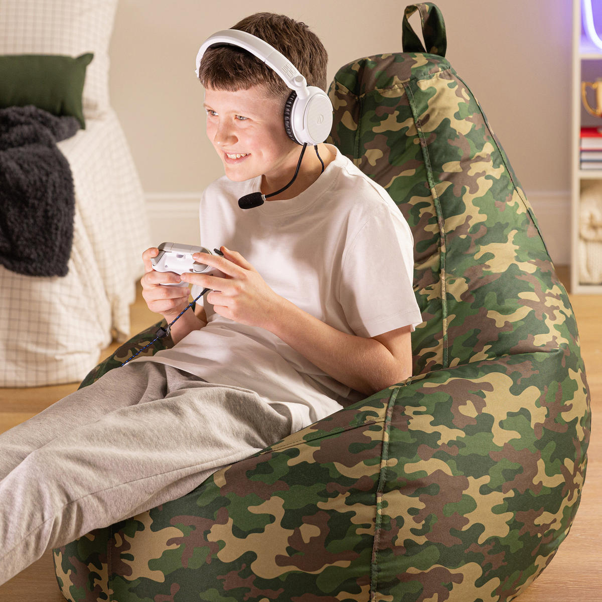 SITZSACK Gaming Camouflage - Grün, Textil (90/73/84cm) - icon