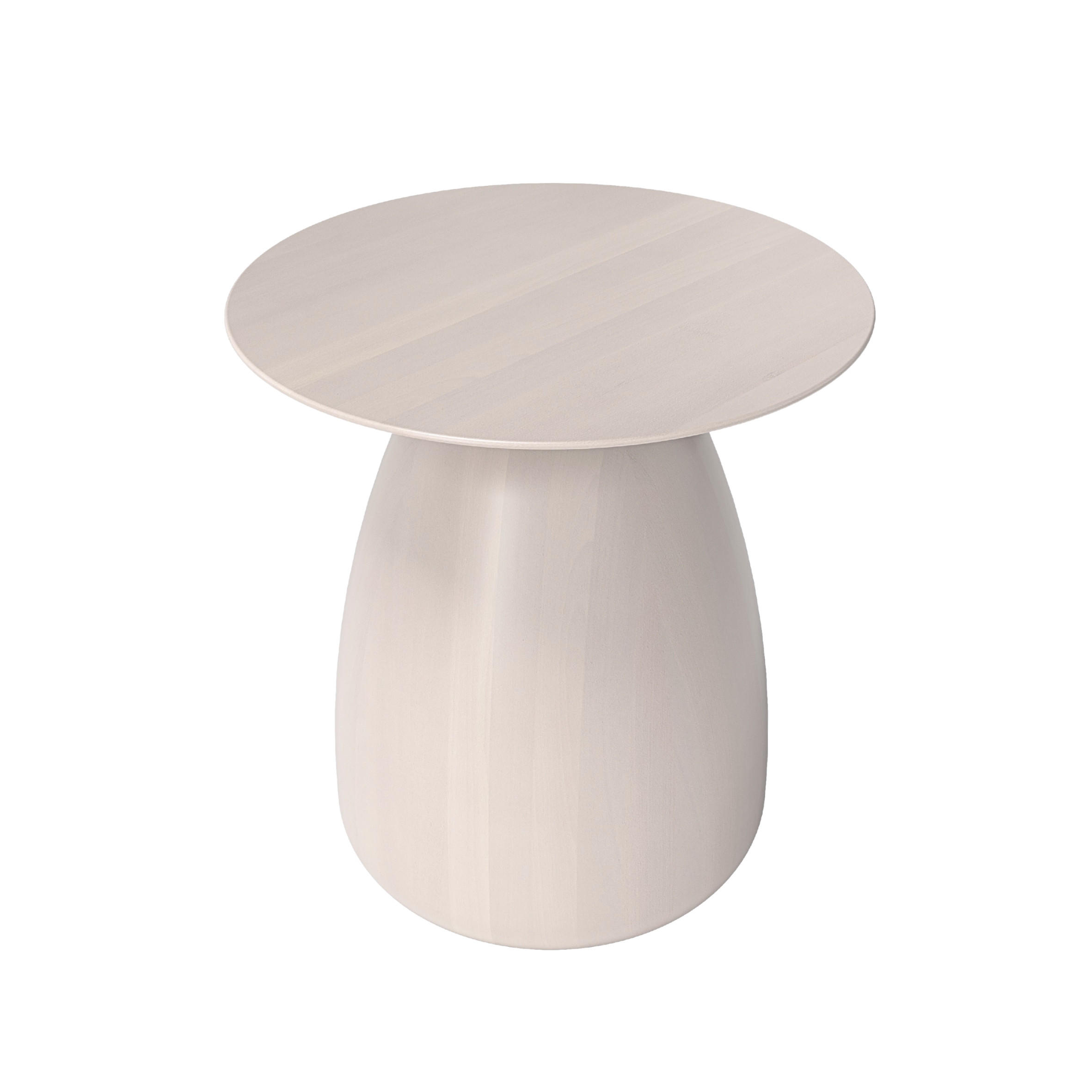 BEISTELLTISCH Baobab34, Ovaler Tischplatte, Buche - lackiert, Weiß - Weiß, Holz (32.5/32.5/34cm) - Kayani