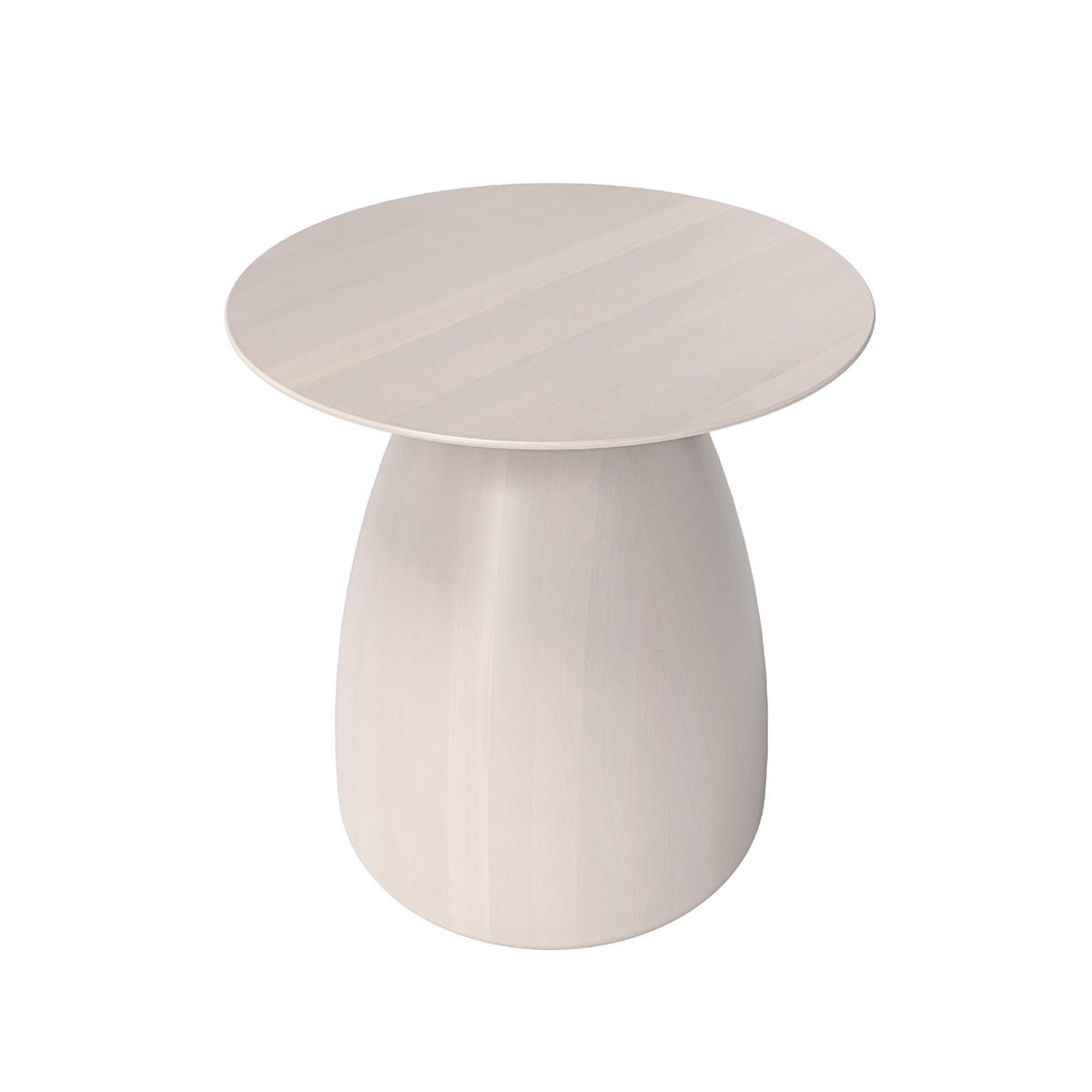 BEISTELLTISCH Baobab34, Ovaler Tischplatte, Buche - lackiert, Weiß - Weiß, Holz (32.5/32.5/34cm) - Kayani