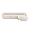 ECKSOFA rechts Miley aus Samt leichtes beige 4 Sitzplätze - Beige, Textil (156/255cm) - Micadoni