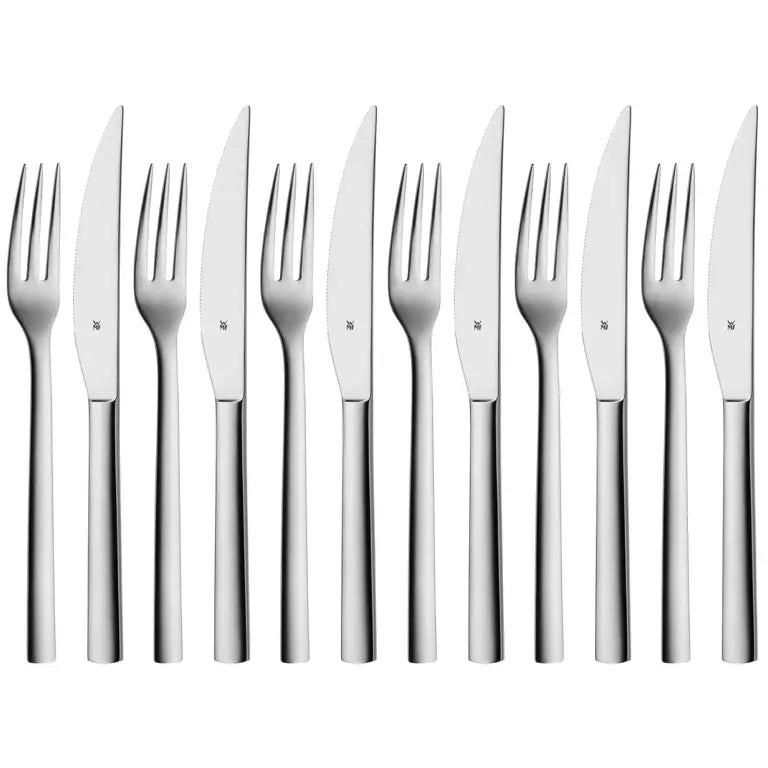STEAKBESTECK set Nuova - 12-teilig / 6 Personen - Silberfarben, Metall - WMF