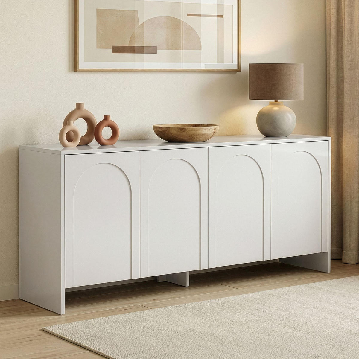 BUFFETSCHRANK arlen weiss - Weiß, Holz (180/80/45cm) - Habitat Garten