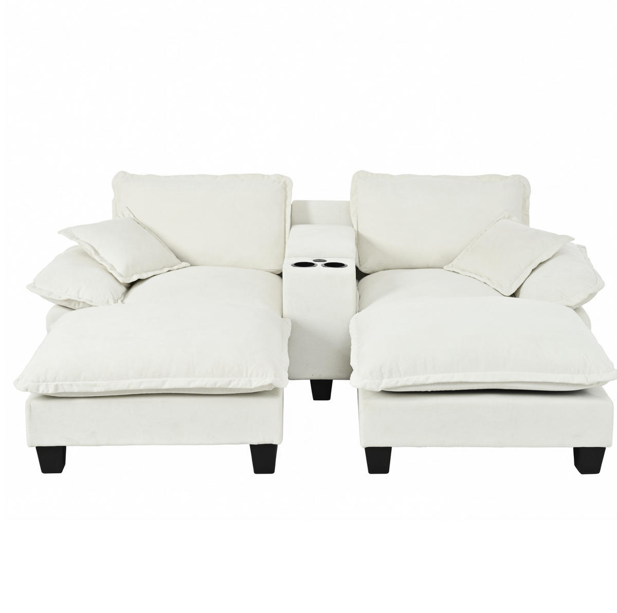 ECKSOFA 224/151/90 cm Beige aus Chenille mit USB und Stauraum - Beige, Textil (151/224cm) - OKWISH