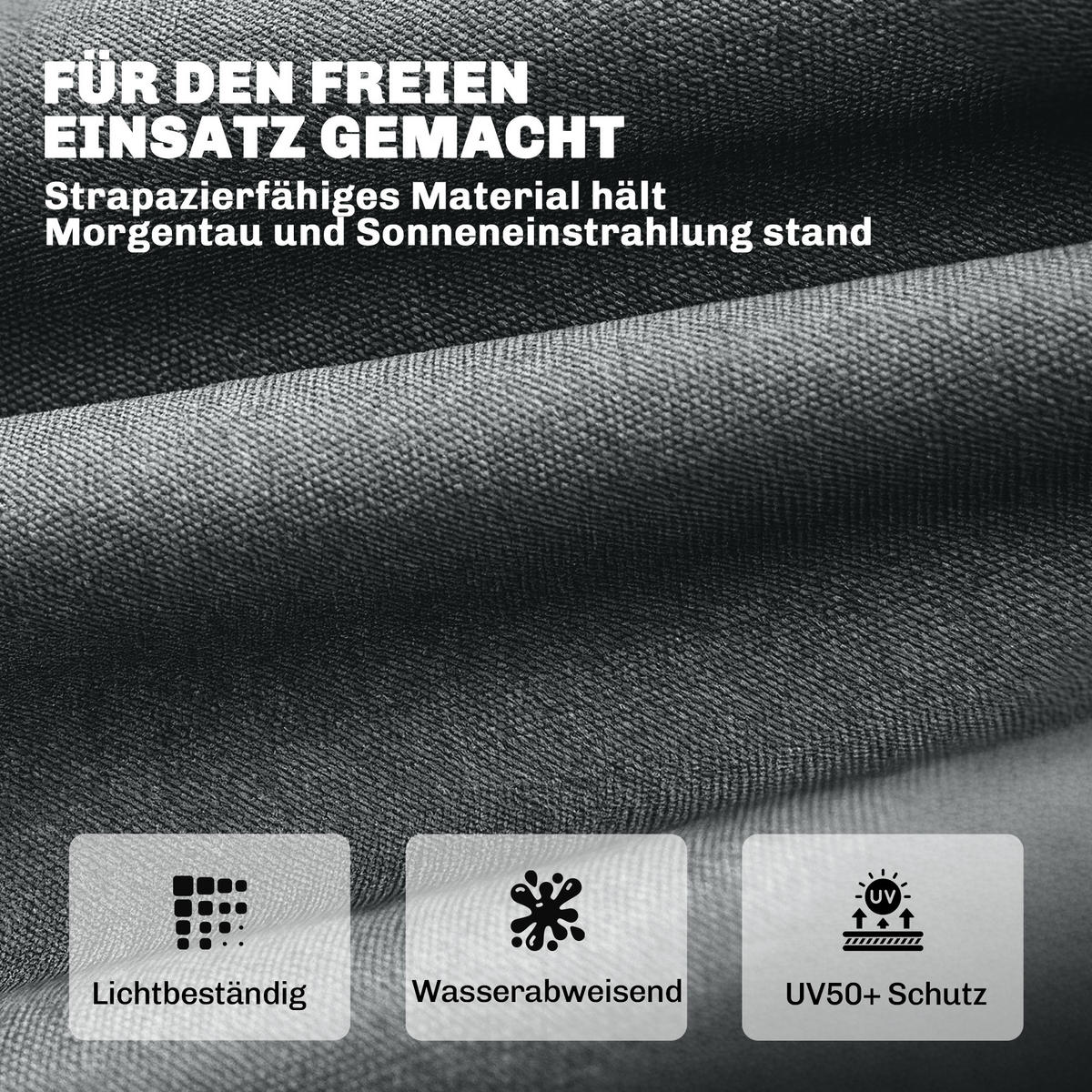 SEDACÍ POLŠTÁŘ z polyesteru a PP bavlny, tmavě šedý - tmavě šedá, textil (65/13/198cm) - Outsunny