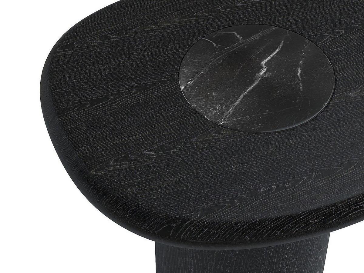 BEISTELLTISCH - 48.5 cmcm x 42 cmcm - Holz, Platte, Marmor - Schwarz - MARSULA - Schwarz, Holz/Holzwerkstoff (42/48.5/50cm) - Vente-Unique