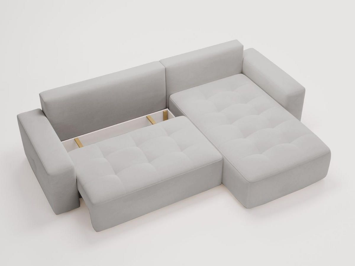 ECKSOFA Portland Hellgrau Rechts - Hellgrau, Holz/Kunststoff (250/165cm) - Graingold