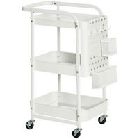 ROLLWAGEN, Servierwagen, Stahl, Weiß - Weiß, Metall (32/75.6/51.5cm) - HOMCOM