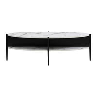 COUCHTISCH - 125 cm x 65 cm - Holz, Platte - Schwarz, Weiß - EVARO - Schwarz/Weiß, Holz (65/125/39cm) - Vente-Unique